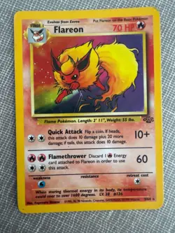 Pokemon TCG Flareon Jungle 3/64 Holo Unlimited Holo Rare - Image 1