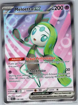 Meloetta ex 159/086 SV: Black Bolt - Pokemon Card - NM - Image 1
