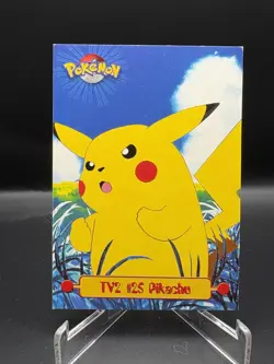 Topps Pokemon Series 1 Pikachu Mural Card TV2 Blue Logo Card Non Holo NM - Image 1