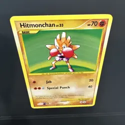 Pokemon Card: Hitmonchan HOLO SWIRL 129/127 Platinum Base Set Secret Rare! EX - Image 3