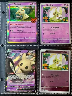 Mimikyu Bundle – 4 Cards | Brilliant Stars & Trick or Trade | Holo & V - Image 1