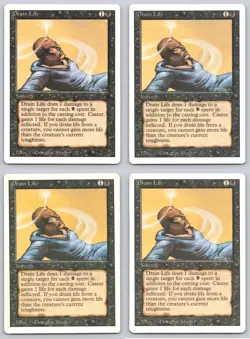 MTG Playset (4) Drain Life - Revised Edition (3ED) -A67 - Image 1