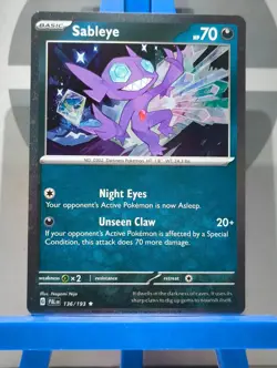 Sableye 136/193 Cosmos Holo Promo Paldea Evolved Pokemon Card NM - Image 2