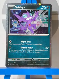 Sableye 136/193 Cosmos Holo Promo Paldea Evolved Pokemon Card NM - Image 3