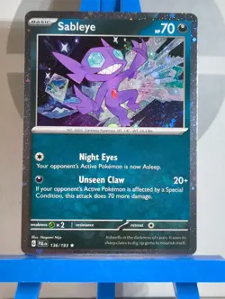 Sableye 136/193 Cosmos Holo Promo Paldea Evolved Pokemon Card NM - Image 4