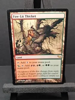 MTG Fire-Lit Thicket Shadowmoor SHM Rare Filter Land Original Printing LP Magic - Image 1