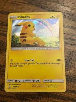 Pokemon Pikachu 28/73 Shining Legends Holo Common - LP - Image 1