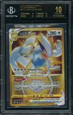 2022 Pokemon SWSH Silver Tempest Lugia VSTAR #211 Secret Rare BGS 10 BLACK LABEL - Image 1