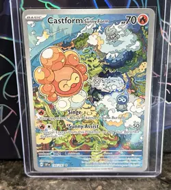 Pokemon TCG Castform Sunny Form Illustration Surging Sparks 195/191 - Image 1