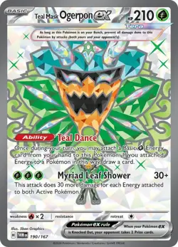 Teal Mask Ogerpon ex Full Art - Pokemon Twilight Masquerade 190/167 - Image 1