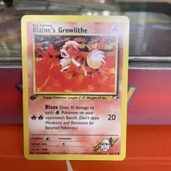 Pokemon TCG Blaine's Growlithe 62/132 1st Edition Gym Heroes CommonWOTC Vintage - Image 3
