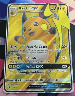 2017 Pokemon Black Star Promo Rachu GX Fullart Mint SM90 - Image 1