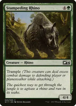4 Stampeding Rhino 4x x4 - NM - Welcome Deck 2017 - SPARROW MAGIC mtg - Image 1