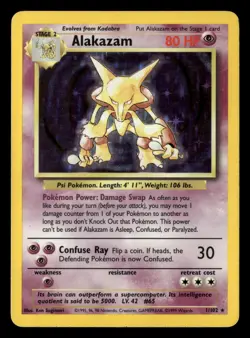 Pokemon Base Set #1/102 Alakazam Holo - Image 1
