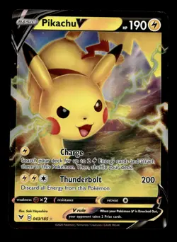 Pikachu V 043/185 SWSH04: Vivid Voltage Ultra Rare Pokemon TCG - Image 1