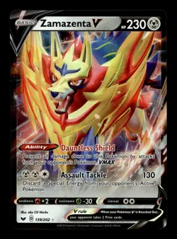 Zamazenta V 139/202 SWSH01: Sword & Shield Base Set Holo Ultra Rare Pokemon TCG - Image 1