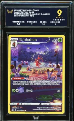 ARK 9 - 2023 Crown Zenith Galarian Pokemon TCG Kricketune GG02 Illustration Rare - Image 1