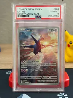 PSA 10 GEM MINT- Latios #203/191 Illustration Rare - Pokemon Surging Sparks 2024 - Image 2