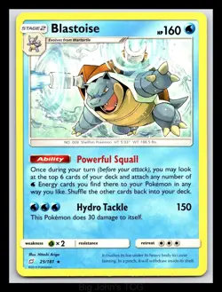 Blastoise 25/181 Rare Team Up Pokemon Near Mint - Image 1