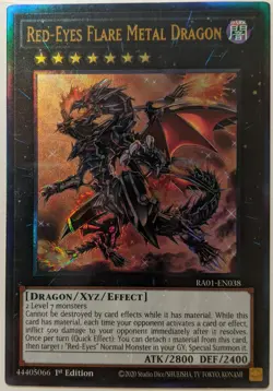 YuGiOh Red-Eyes Flare Metal Dragon Ultimate Rare 1st Edition RA01-EN038 - Image 1