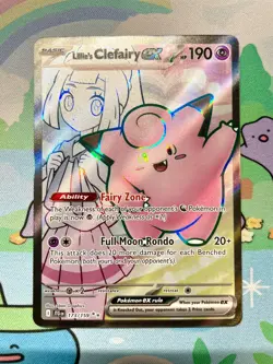 Pokemon Journey Together Lillie's Clefairy EX Holofoil Card #173/159 Double Rare - Image 1