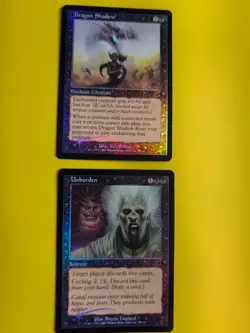 Dragon Shadow & Unburden. MTG 2 Card. Scourge. Old Border FOIL. - Image 2