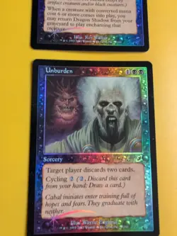 Dragon Shadow & Unburden. MTG 2 Card. Scourge. Old Border FOIL. - Image 3