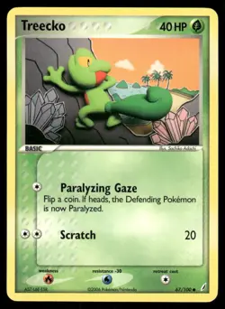 Pokemon Cards Treecko 67/100 Crystal Guardians Common NM - Image 1