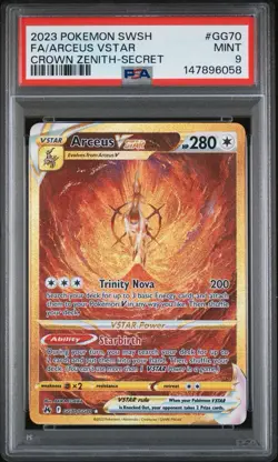 2023 POKEMON SWORD & SHIELD CROWN ZENITH SECRET FULL ART/ARCEUS VSTAR PSA 9 MINT - Image 1