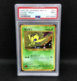 2000 Pokemon Japanese Exclusive Neo 3 File Celebi Promo Holo PSA9 MINT Graded - Image 1