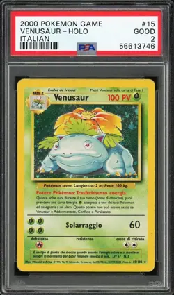 PSA 2 GOOD 2000 Pokemon Base Set - ITALIAN - Venusaur [B] - Holo #15 - Image 1