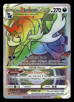 Hisuian Samurott VSTAR 197/189 Hyper Rainbow Rare Astral Radiance Pokemon Card - Image 1