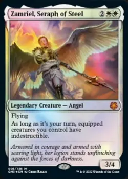 Mint/Near-Mint, English - 1 x MTG Zamriel, Seraph of Steel - Foil Magic Game Nig - Image 1
