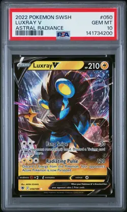 2022 POKEMON SWORD & SHIELD ASTRAL RADIANCE #050 LUXRAY V PSA 10 - Image 1