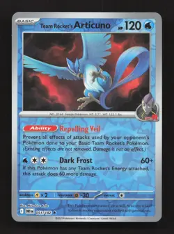 Team Rocket's Articuno 051/182 Rare Destined Rivals Pokemon Reverse Holo NM - Image 1