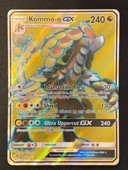 Kommo-o GX (Full Art) 141/145 Holo Ultra Rare Guardians Rising Pokemon NM - Image 1