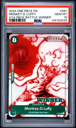 One Piece Monkey D Luffy UTA Battle Winner P-061 PSA 10 Gem Mint - Image 1