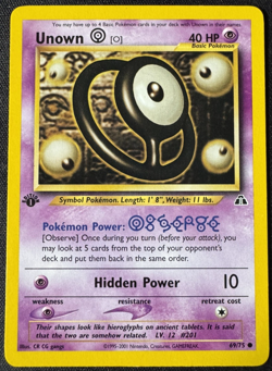 Neo Discovery Pokemon Card : Unown O [1st Edition] #69 - Immaculate - Image 1