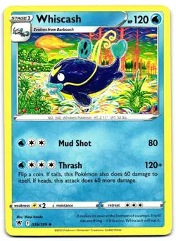 Whiscash 036/189 - Astral Radiance Uncommon Pokemon TCG - LP Card - Image 1