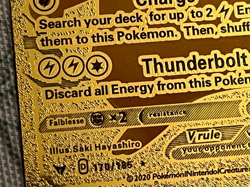 2020 POKEMON PIKACHU V CHARGE THUNDERBOLT GOLD CARD #170/185 - Image 3