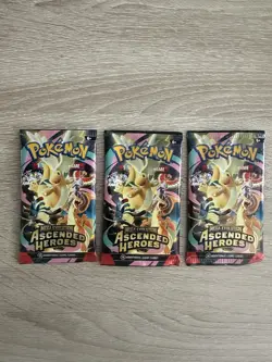 Pokemon Cards Ascended heroes EMPTY Artwork Packs X3 With Bonus Gift - Image 1