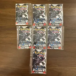 Pokemon Scarlet & Violet Black Bolt Booster Packs 7 Packs Factory Sealed New - Image 1