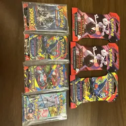 Pokemon Booster Pack Lot Various Sets 7 Packs Scarlet & Violet/Mega/Go - Image 3