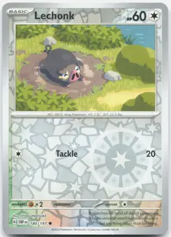 Lechonk 180/197 Common Obsidian Flames Pokemon Reverse Holo Near Mint - Image 1