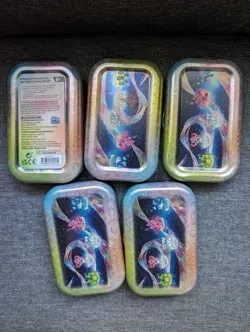 Pokemon TCG Scarlet And Violet Paldean Fates Empty Mini Tin tins x5 no boosters - Image 3