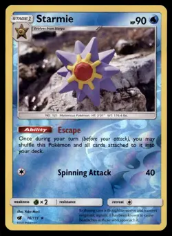 Starmie 16/111 Rare Crimson Invasion Reverse Holo Lightly Played - Image 1