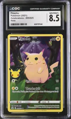 CGC 8.5 Pokemon English Pikachu 005/025 2021 Celebrations Holo - Image 1