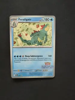 Feraligatr SVP213 2024 Illustration Contest Black star Promo Pokemon LP - Image 1
