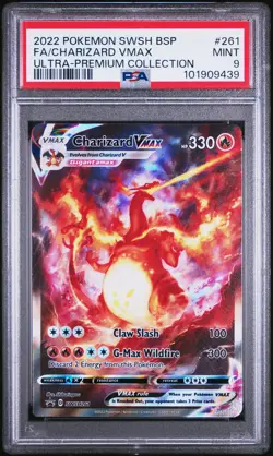 2022 POKEMON SWSH BLACK STAR PROMO #261 FULL ART/CHARIZARD VMAX PSA 9 - Image 1