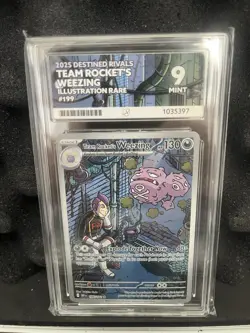 Pokemon TCG Team Rocket's Weezing Destined Rivals Illustration Rare Ace 9 Mint - Image 1